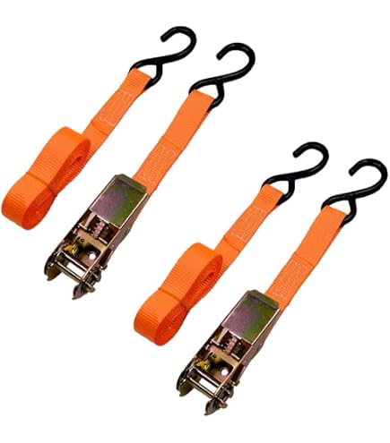Amazon.co.jp: タイダウンベルト 4本 3m A64 ラチェット式